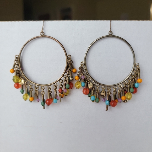 Boho Beaded Hoop Earrings - Picture 6 of 6
